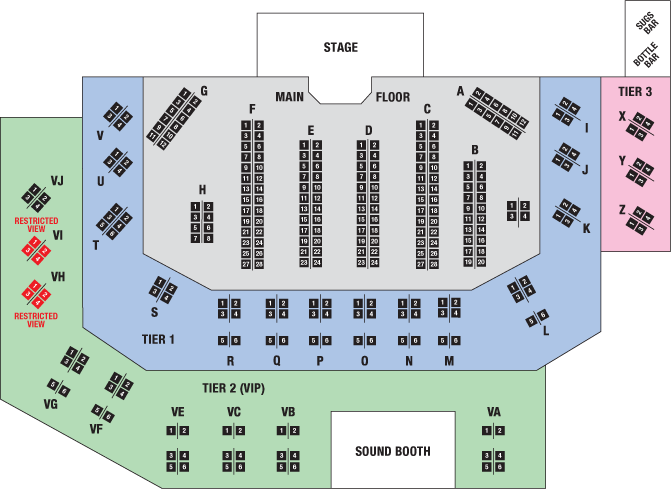 Lower floor seating plan